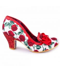New In Irregular Choice Kanjanka Floral 50's Pumps Red