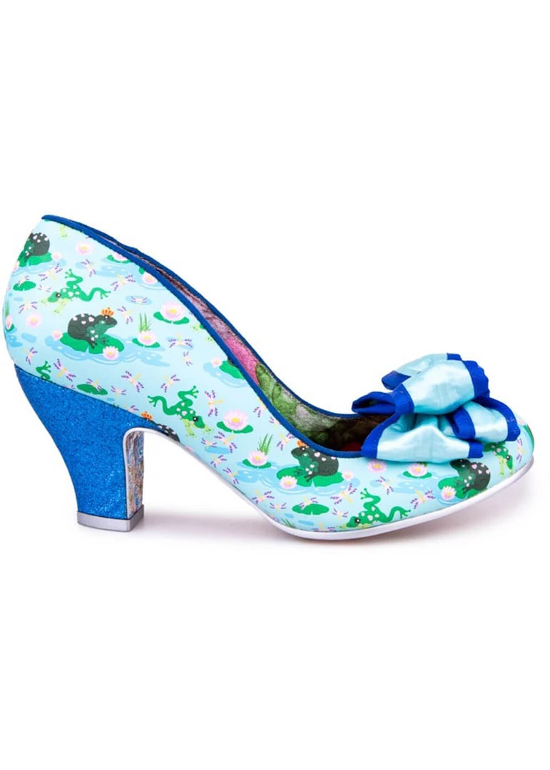 New In Irregular Choice Lady Ban Joe Frog 50's Pumps Blue