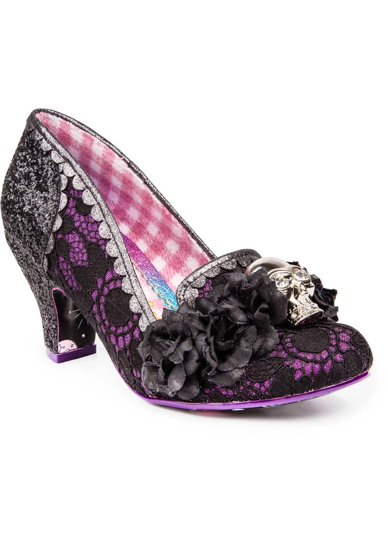 New In Irregular Choice Halloween Dark Daydream Lace Pumps Black