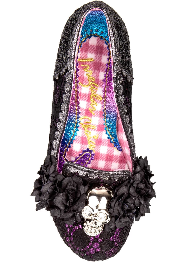 New In Irregular Choice Halloween Dark Daydream Lace Pumps Black