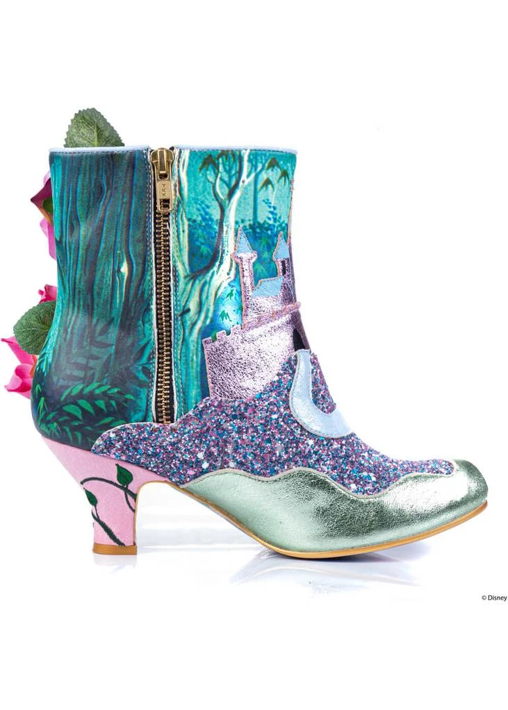 Irregular Choice Sleeping Beauty Princess Of Beauty Boots Green Pink New In