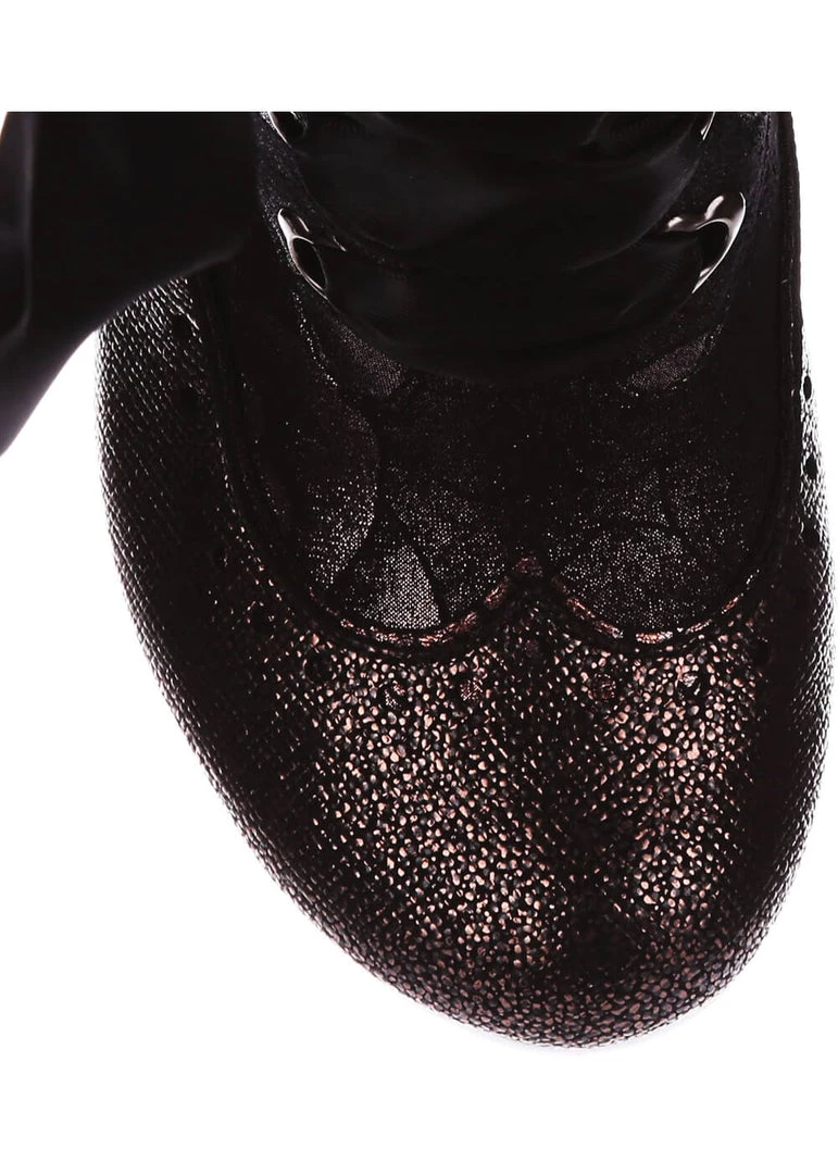 New In Irregular Choice Chimney Smoke 40's Boots Black