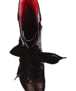 New In Irregular Choice Chimney Smoke 40's Boots Black