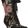 Irregular Choice Chimney Smoke Floral 40's Boots Black