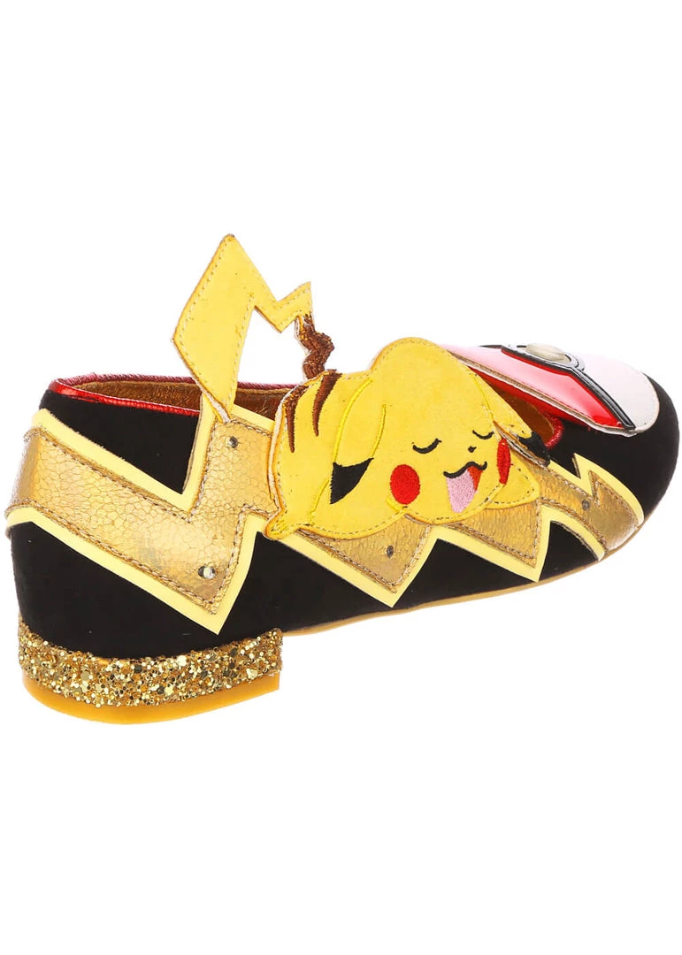 New In Irregular Choice Pokémon Pikachu Dreams Ballerinas Flats Black