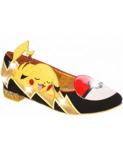 New In Irregular Choice Pokémon Pikachu Dreams Ballerinas Flats Black