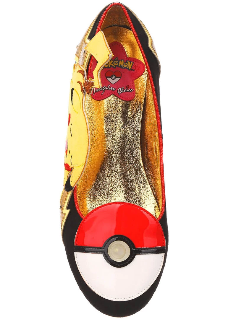 New In Irregular Choice Pokémon Pikachu Dreams Ballerinas Flats Black