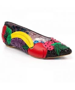 Irregular Choice Fruity Bowl Flats Black SALE