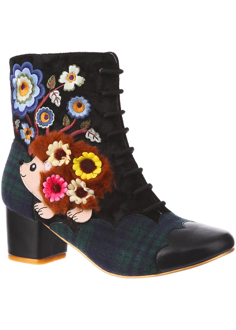 Irregular Choice Hedge Hugs 60's Boots Black