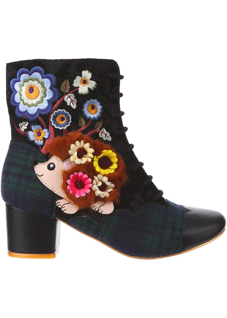 Irregular Choice Hedge Hugs 60's Boots Black