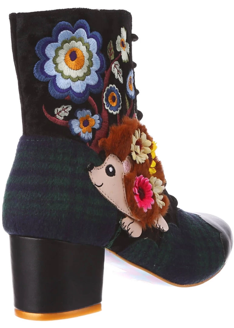 Irregular Choice Hedge Hugs 60's Boots Black