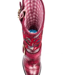 Irregular Choice Great Escape Floral Boots Red New In