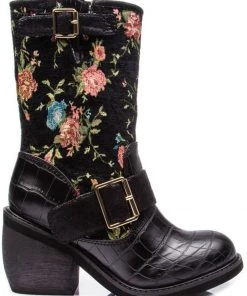 Irregular Choice Great Escape Floral Boots Black New In