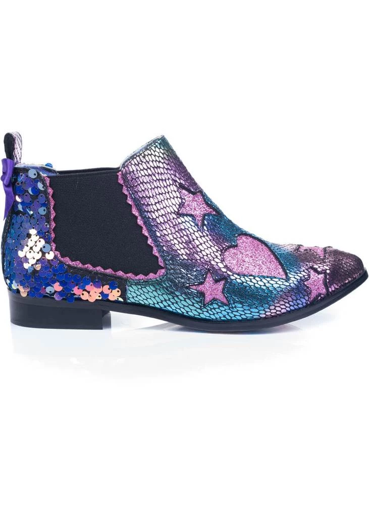 New In Irregular Choice Starlight Impress 70's Booties Purple