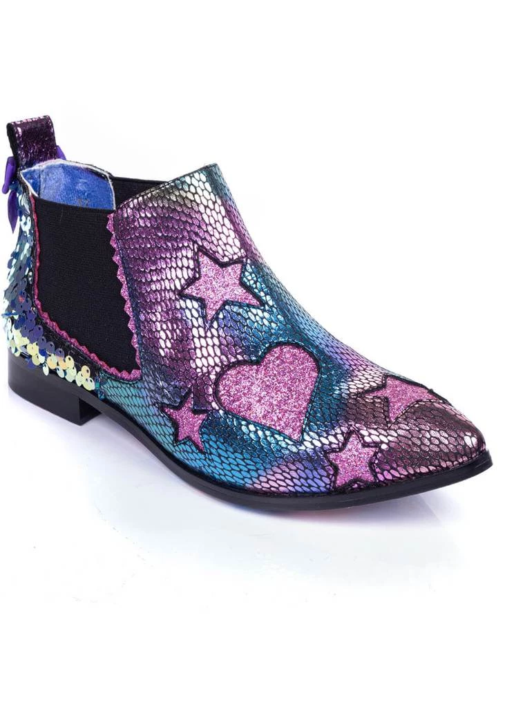 New In Irregular Choice Starlight Impress 70's Booties Purple