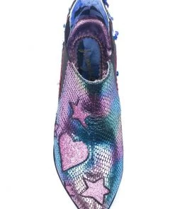 New In Irregular Choice Starlight Impress 70's Booties Purple