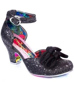 New In Irregular Choice Flickety Kiss Glitter 50's Pumps Black