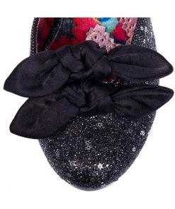 New In Irregular Choice Flickety Kiss Glitter 50's Pumps Black