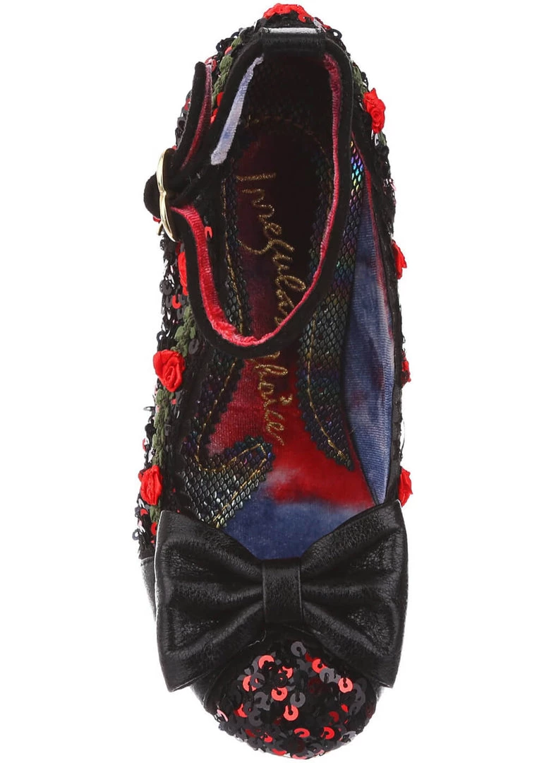 Irregular Choice Trellis Rose 50's Pumps Black