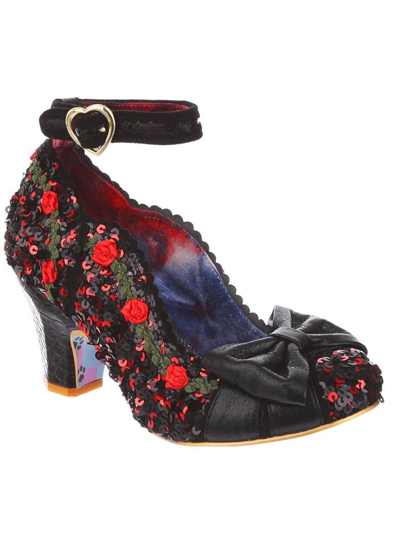 Irregular Choice Trellis Rose 50's Pumps Black