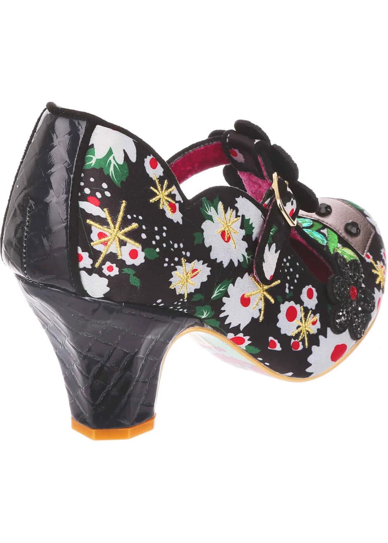Irregular Choice Happy Houseplant Pumps Black New In