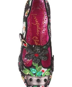 Irregular Choice Happy Houseplant Pumps Black New In