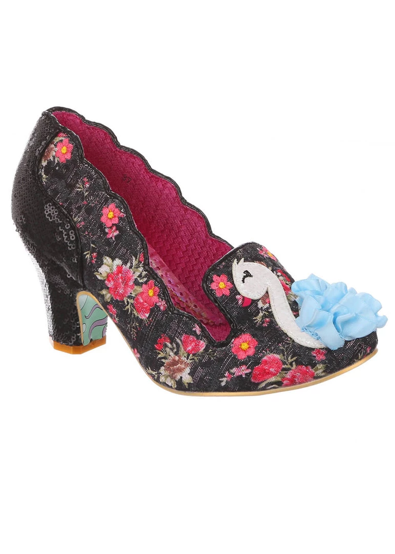Irregular Choice Paddle Boat Swan Pumps Black New In