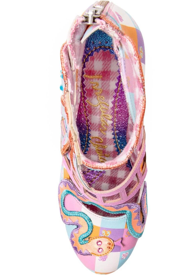 Irregular Choice Snakes N Adders 80's Pumps Pink
