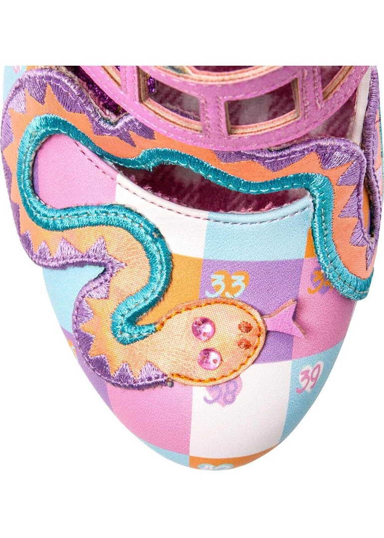 Irregular Choice Snakes N Adders 80's Pumps Pink