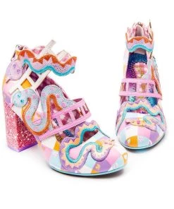 Irregular Choice Snakes N Adders 80's Pumps Pink