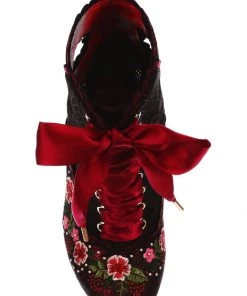 Irregular Choice Garden Walk 40's Boots Red