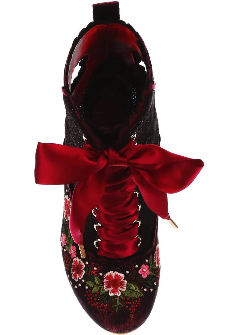 Irregular Choice Garden Walk 40's Boots Red