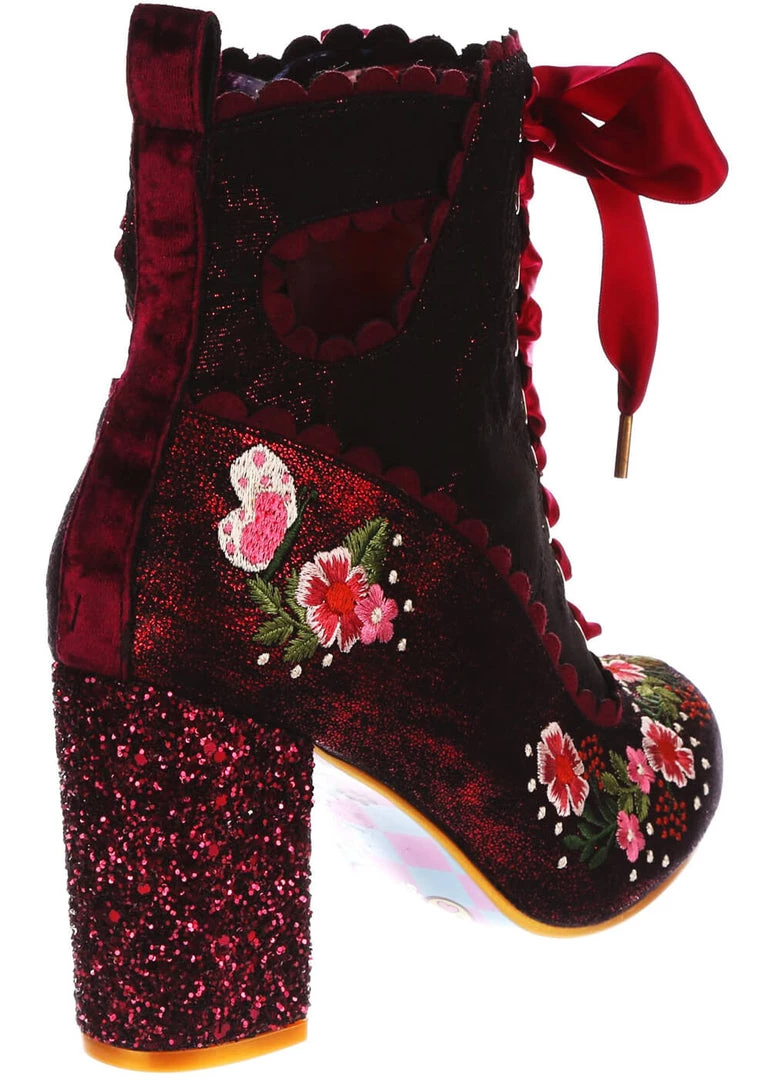 Irregular Choice Garden Walk 40's Boots Red