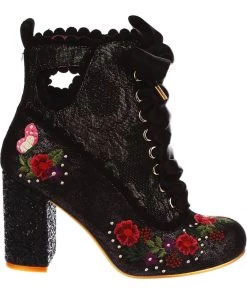 Irregular Choice Garden Walk 40's Boots Black New In