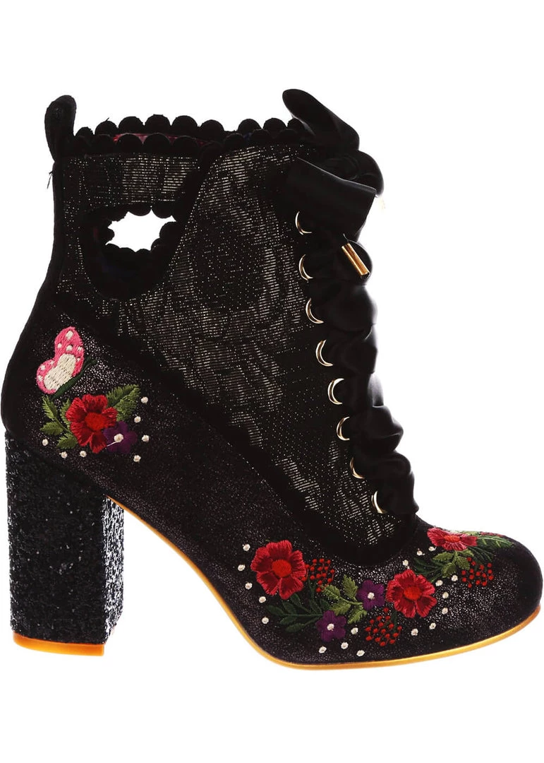 Irregular Choice Garden Walk 40's Boots Black New In