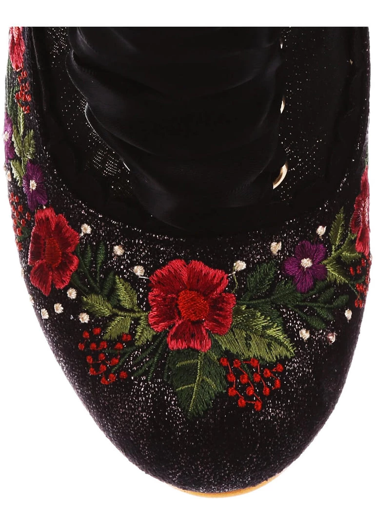 Irregular Choice Garden Walk 40's Boots Black New In
