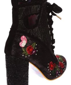 Irregular Choice Garden Walk 40's Boots Black New In
