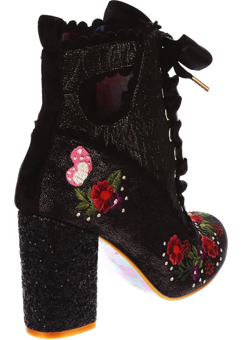 Irregular Choice Garden Walk 40's Boots Black New In