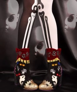 New In Irregular Choice Halloween Who's There? Boots Black