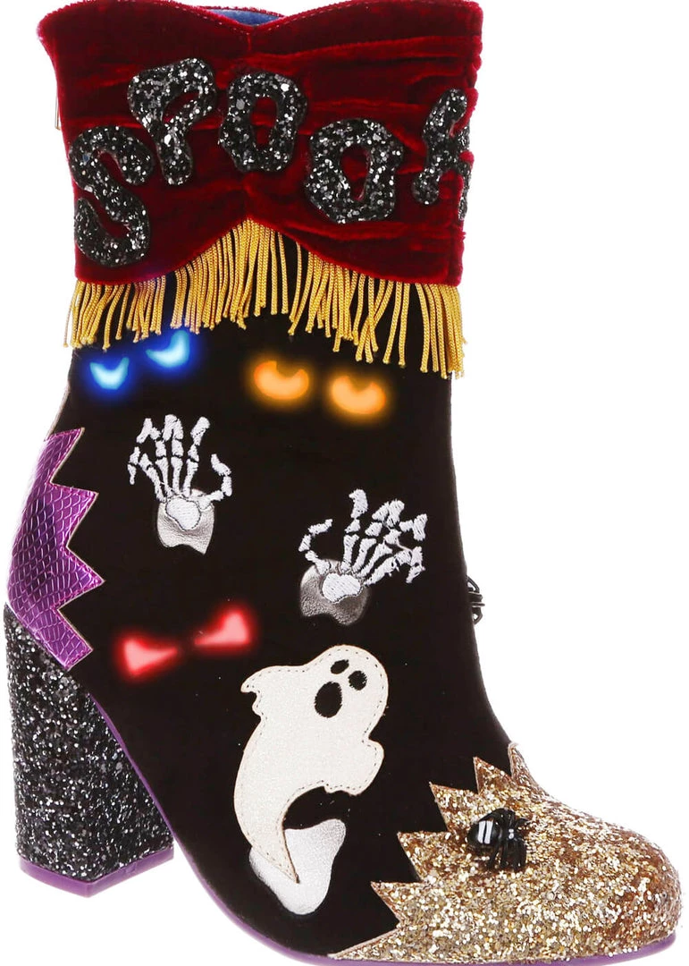 New In Irregular Choice Halloween Who's There? Boots Black