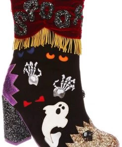 New In Irregular Choice Halloween Who's There? Boots Black