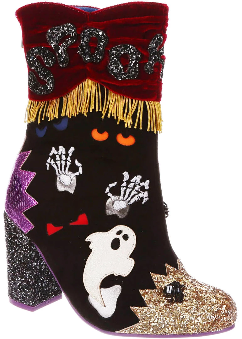 New In Irregular Choice Halloween Who's There? Boots Black
