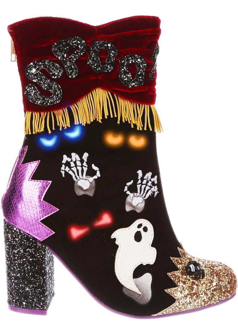 New In Irregular Choice Halloween Who's There? Boots Black