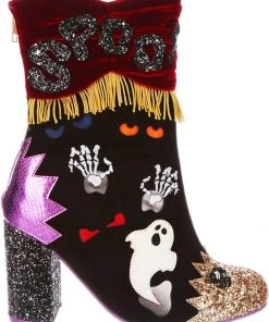 New In Irregular Choice Halloween Who's There? Boots Black