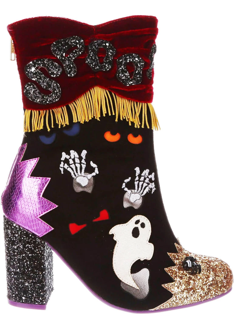 New In Irregular Choice Halloween Who's There? Boots Black