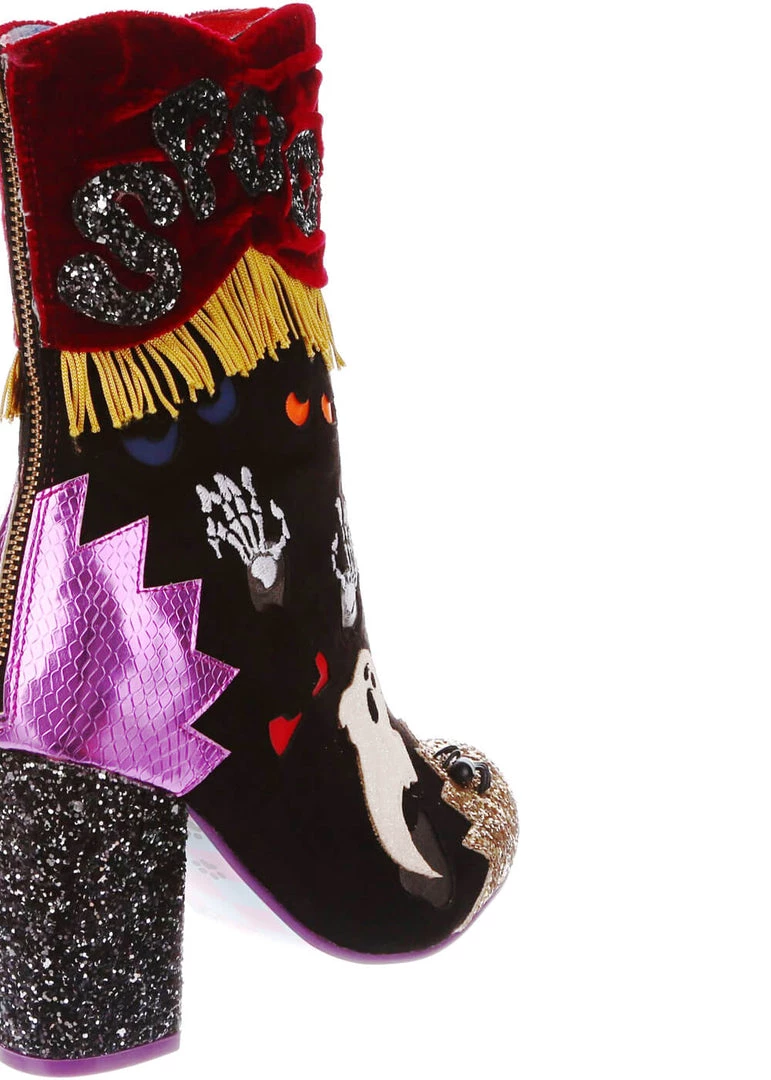 New In Irregular Choice Halloween Who's There? Boots Black