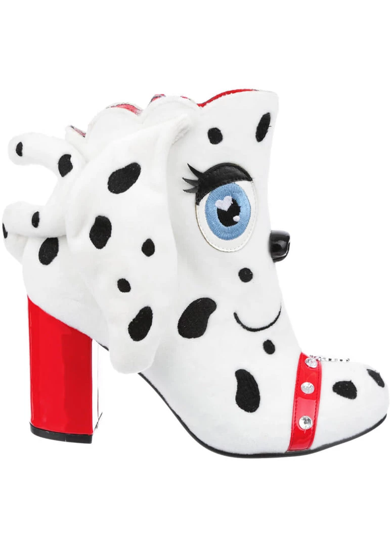 Irregular Choice Pooch Perfect Dog 60's Boots White New In