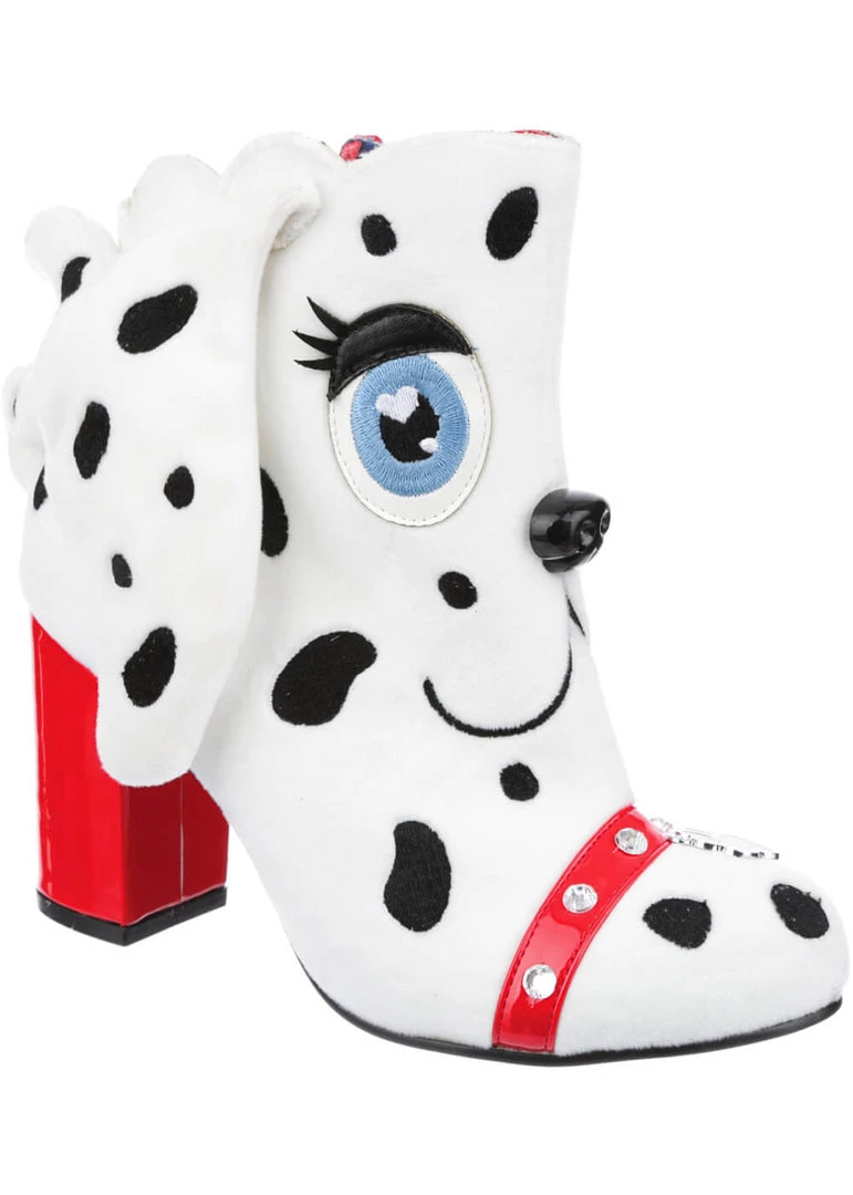 Irregular Choice Pooch Perfect Dog 60's Boots White New In