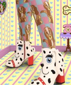 Irregular Choice Pooch Perfect Dog 60's Boots White New In