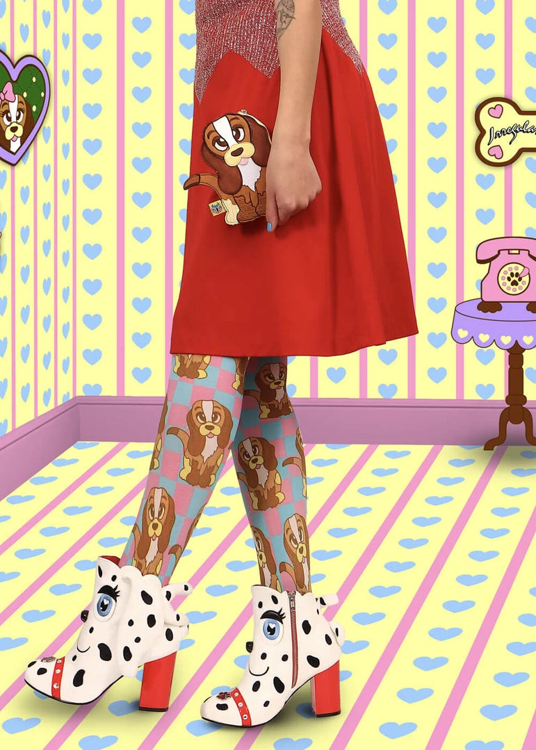 Irregular Choice Pooch Perfect Dog 60's Boots White New In